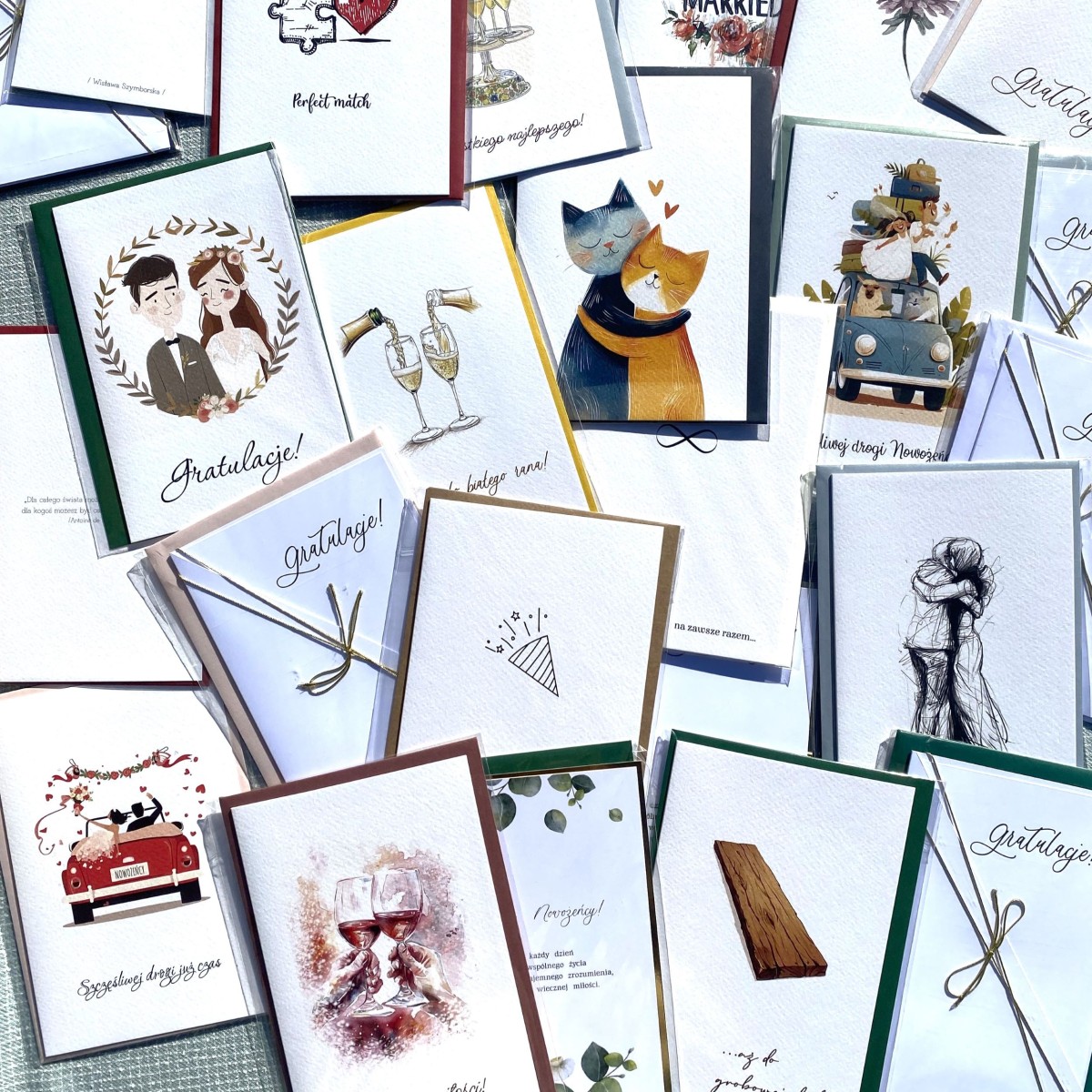 Kartki okolicznościowe hurt -25szt różnych kart